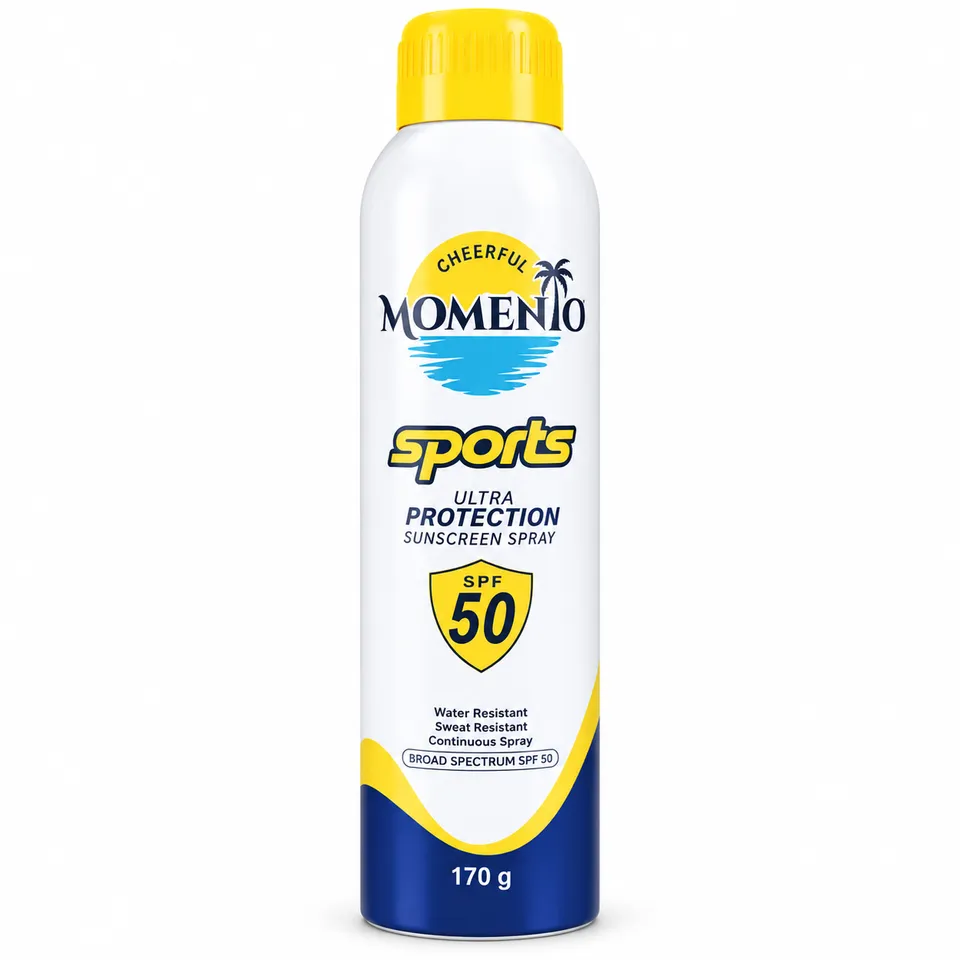 مومنتو سبورتس بخاخ واقي شمس SPF 50 حماية فائقة ومقاوم للماء والعرق – 170 جم