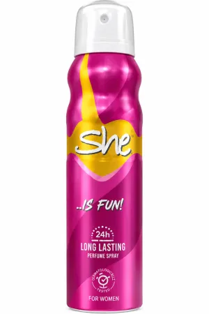 She Is Fun بخاخ معطر للجسم للنساء بثبات حتى 24 ساعة ورائحة منعشة