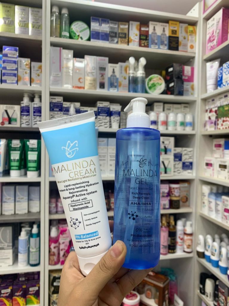 ماليندا كريم مرطب للبشرة 120 مل - غسول للبشرة 250 مل