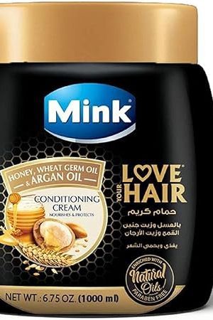 مينك حمام كريم بالعسل وجنين القمح والارجان وزيت المينك 500 مل