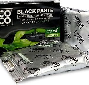 كوكو واكس شمع لإزالة الشعر للوجه والمناطق الحساسة زهرة فحم الخيزران