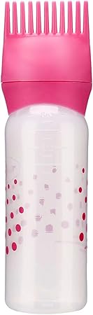 سيرليوم زجاجة توزيع زيت الشعر مشط للجذور احمر وردي بلاستيك 160 مل