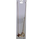 سلسلة ستانلس ستيل بتعليقة حرف X مع حلقة قلب – لون ذهبي