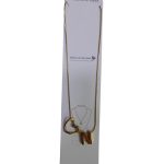 سلسلة ستانلس ستيل بتعليقة حرف N مع حلقة قلب – لون ذهبي