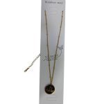 سلسلة ستانلس ستيل بتعليقة بجعة داخل دائرة – أسود وذهبي