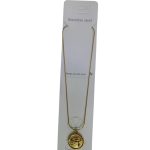 سلسلة ستانلس ستيل بتعليقة عين حورس دائرية بارزة  – لون ذهبي