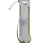 سلسلة ستانلس ستيل فلات بتعليقة زهرة برسيم خضراء – لون ذهبي