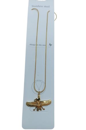 سلسلة ستانلس ستيل بتعليقة طائر فرعوني مجنّح – لون ذهبي