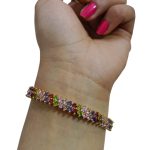 إسورة ستانلس ستيل مرصعة – سوار ملون بتصميم فخم (لون ذهبي)