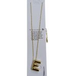 سلسلة حرف E ستانلس ستيل بتشطيب ذهبي