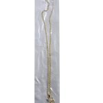 سلسلة قطة ستانلس ستيل مطلية ذهبي مرصّعة بفصوص لامعة