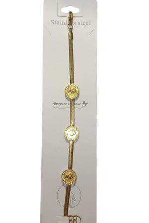 إسورة ستانلس ستيل ذهبي مطلي بتصميم السلسلة الناعمة  “كوين”