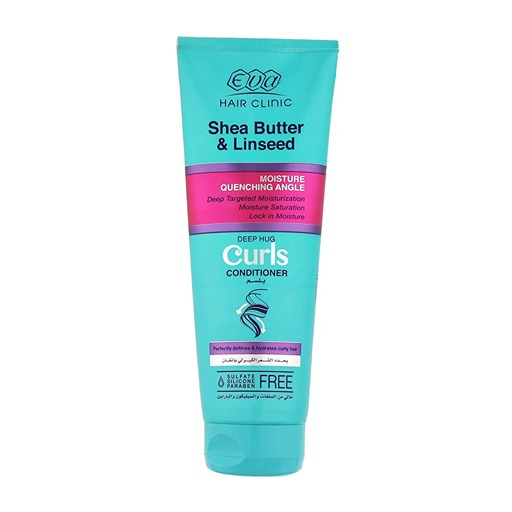 إيفا بلسم هير كلينيك لتجعيد الشعر بزبدة الشيا وبذور الكتان 230 مل