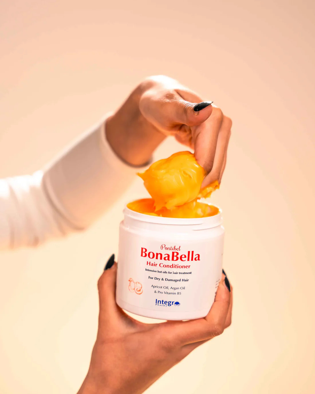 بونابيلا حمام كريم للشعر بزيت المشمش 450 مل - الصورة 2