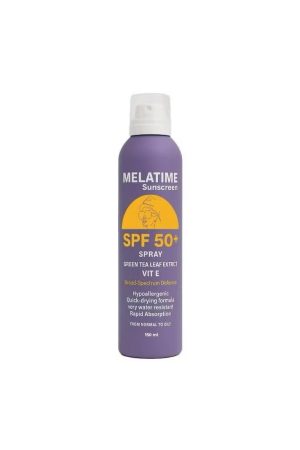 ميلاتايم بخاخ واقي شمس SPF 50+ بالشاي الأخضر وفيتامين E 150 مل الأصلي من ميلاتايم على بيوتي روز - باركود 6224004110082
