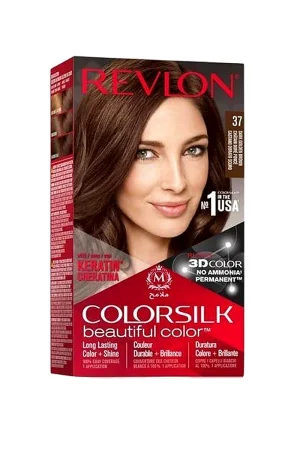 Revlon ColorSilk صبغة شعر ريفلون كلر سيلك - بني ذهبي داكن 37