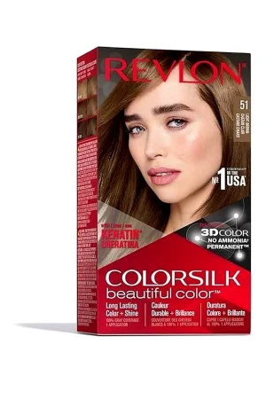Revlon ColorSilk صبغة شعر ريفلون كلر سيلك - بني ذهبي فاتح 51