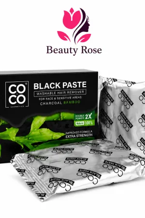 COCO Black Paste Charcoal Bamboo - معجون إزالة الشعر الأسود بالفحم والخيزران من بيوتي روز