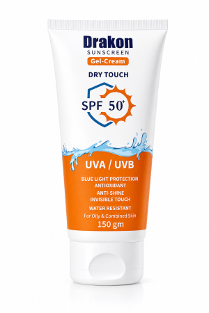 واقي شمس دراكون جل كريم جامبو دراي تاتش SPF 50+ - 150 جرام - بيوتي روز
