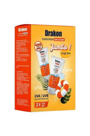 عرض 1+1 واقي شمس دراكون جل كريم جامبو SPF 50+ – 150 مل × 2