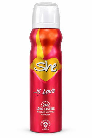 She Is Love بخاخ مزيل عرق للجسم للنساء بثبات حتى 24 ساعة وتركيبة لطيفة على البشرة