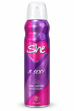 She Is Sexy بخاخ معطر ومزيل عرق للجسم للنساء بثبات حتى 24 ساعة – 150 مل